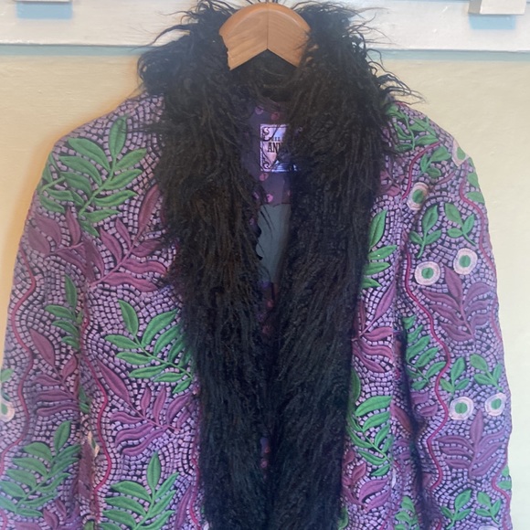 NEW Anna Sui x Free People Jacquard Faux Fur Jacket NWT - Picture 3 of 16